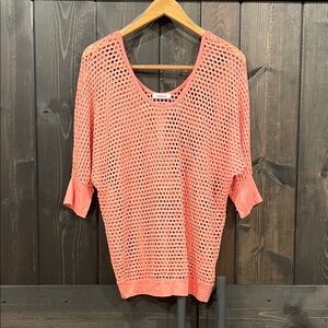 Cherish Pink Mesh Knit Top